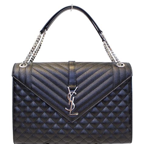 ysl black bag leather|large ysl shoulder bag.